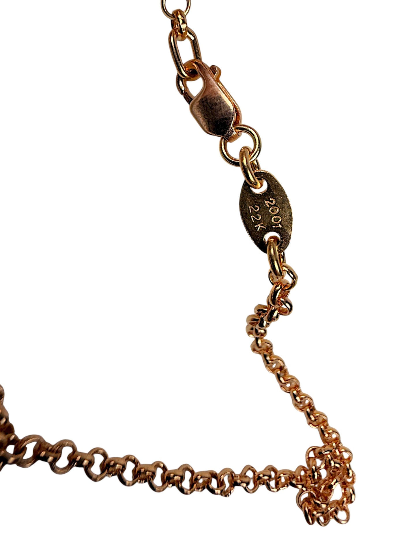 Chrome Hearts Solid Gold Rolo Chain Necklace 22K