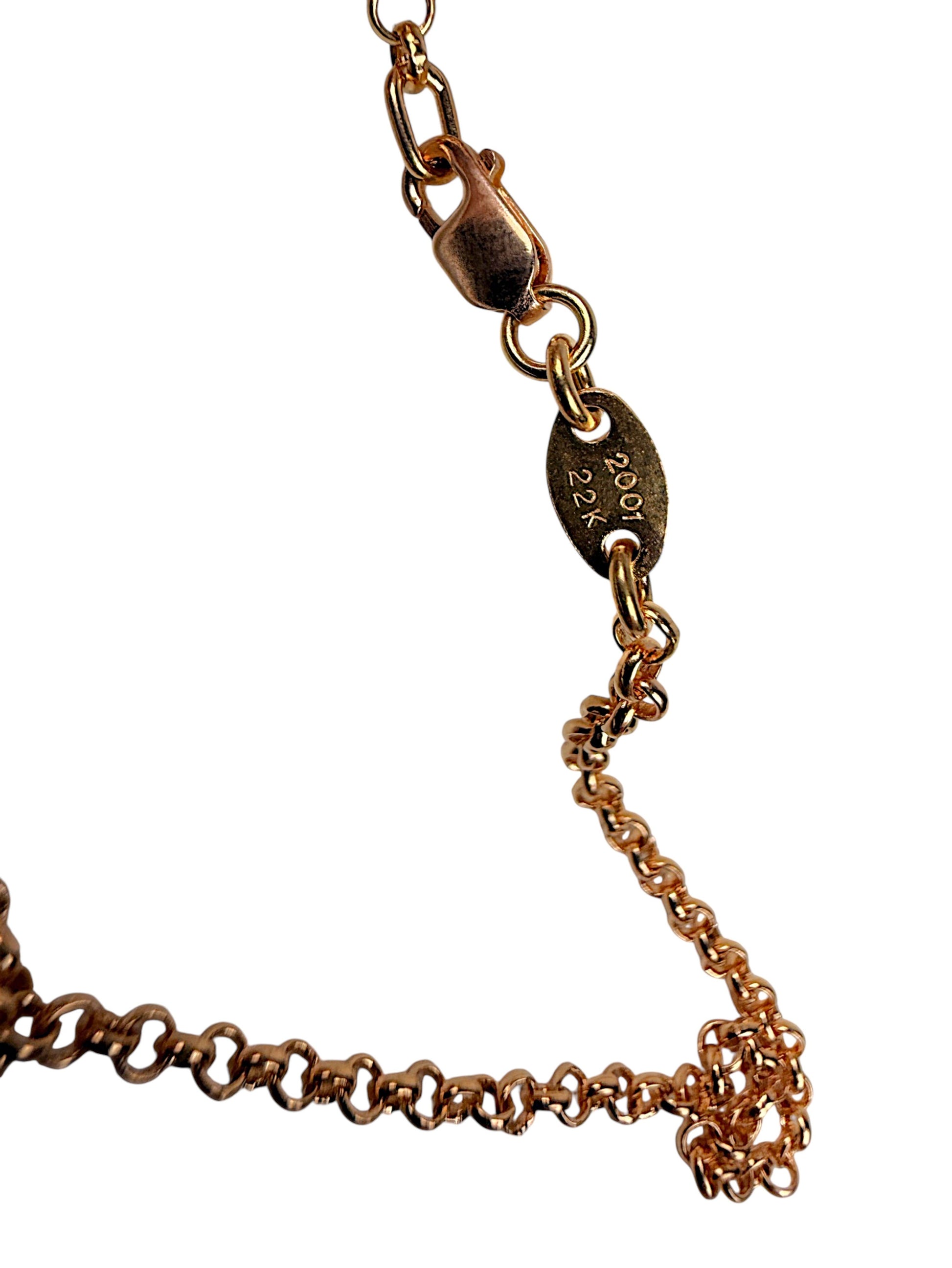 Chrome Hearts Solid Gold Rolo Chain Necklace 22K