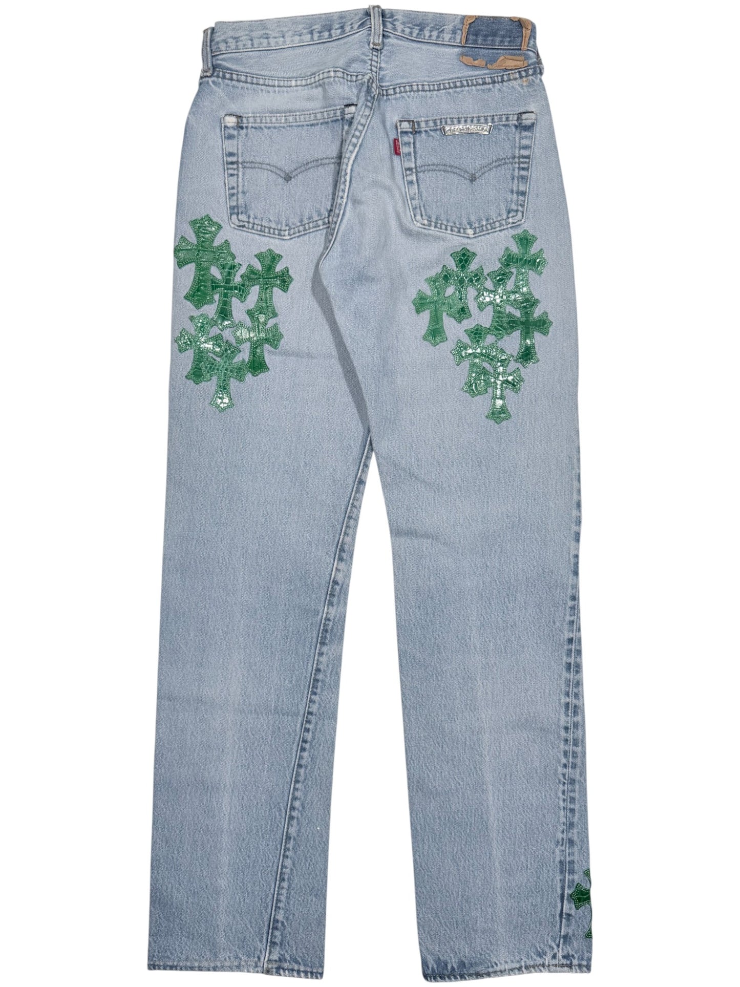 Green Alligator Cross Patch Levis 501 Jeans