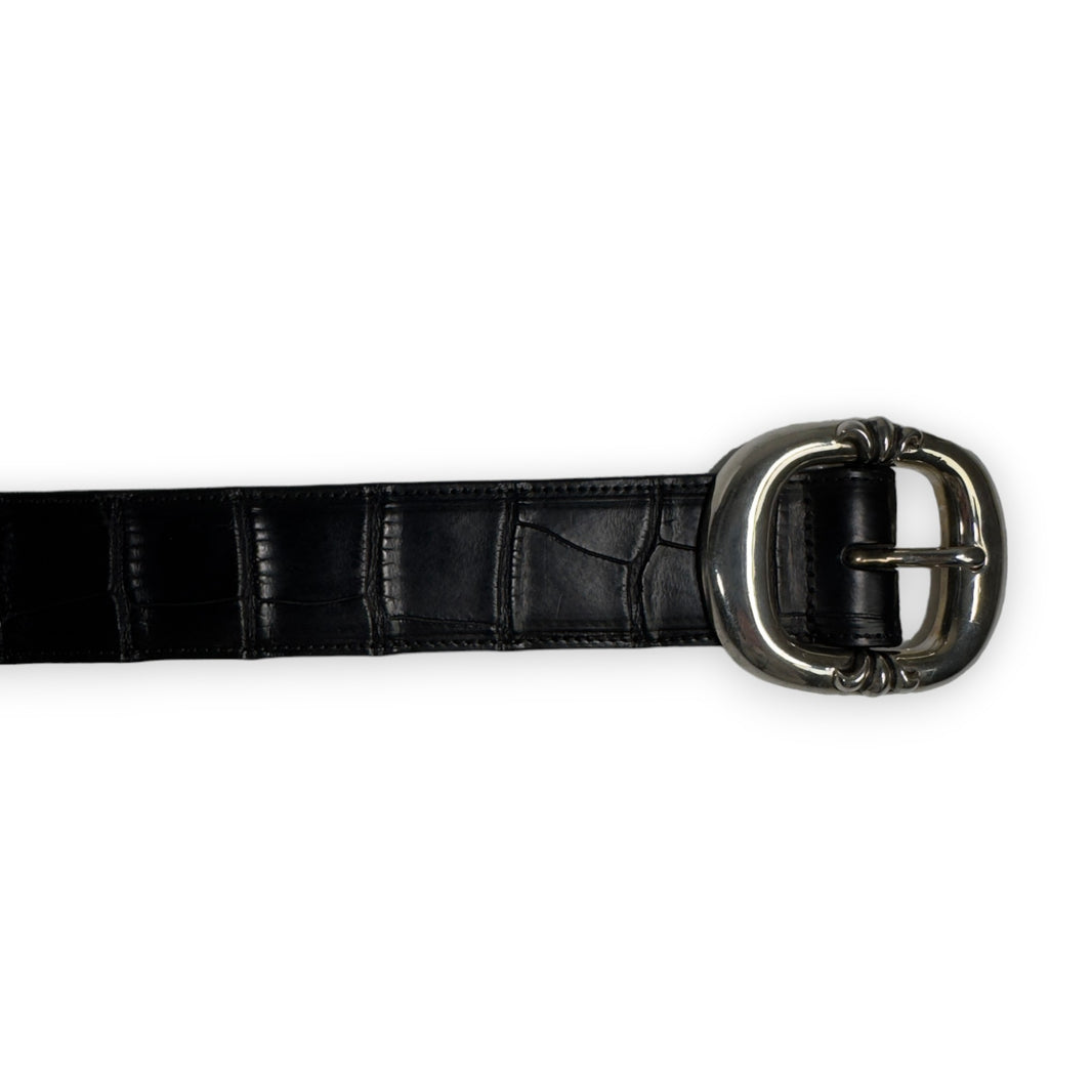 Chrome Hearts Alligator Leather Gunslinger Belt Sterling Silver Hardware