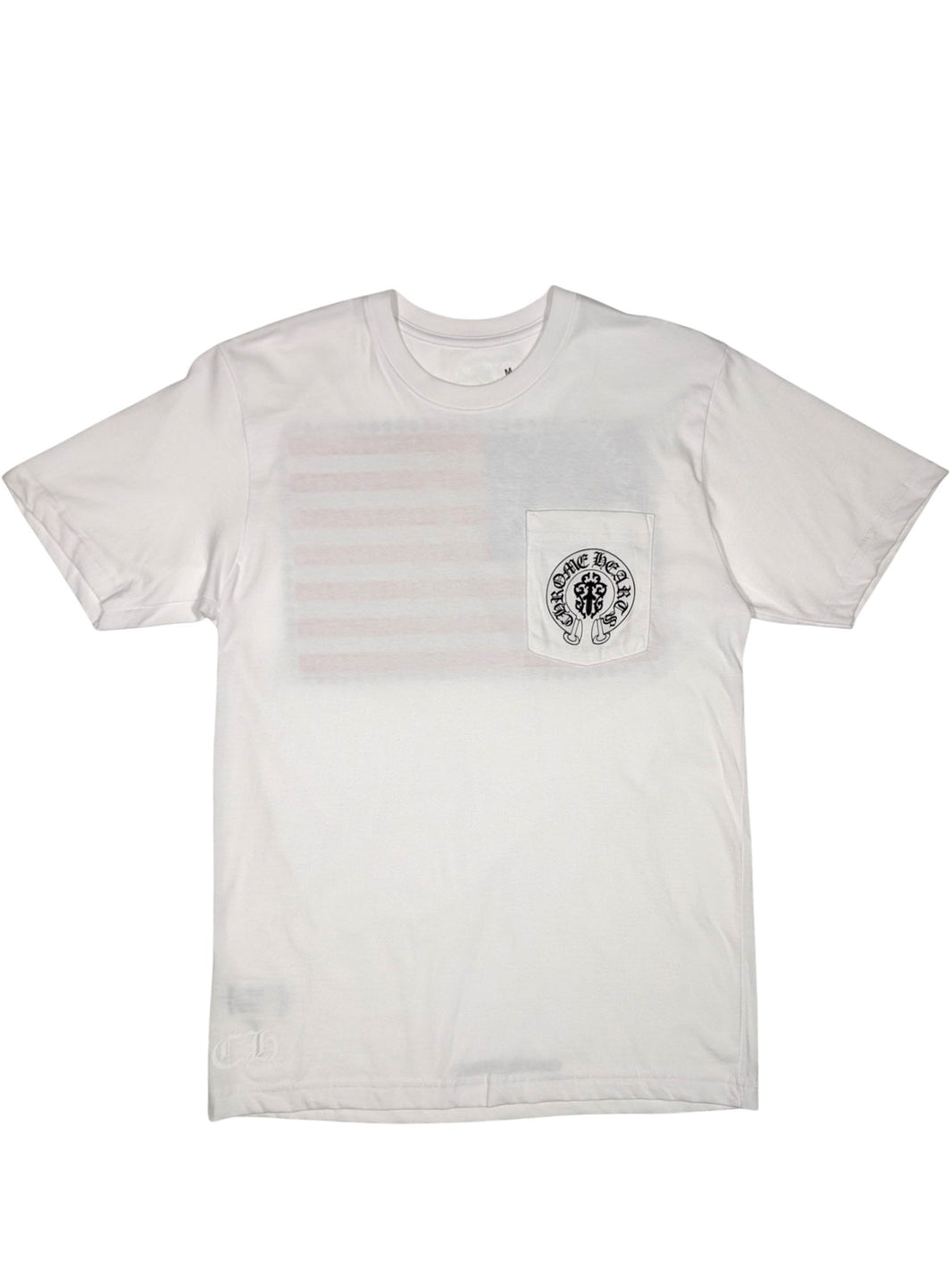 Chrome Hearts American Flag USA Cross T-Shirt Sterling Silver Hardware
