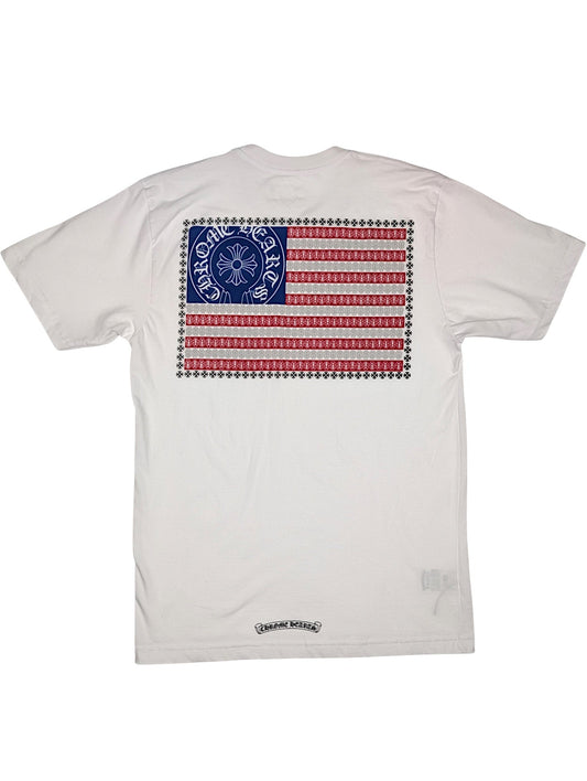 Chrome Hearts American Flag USA Cross T-Shirt Authentic T-Shirts