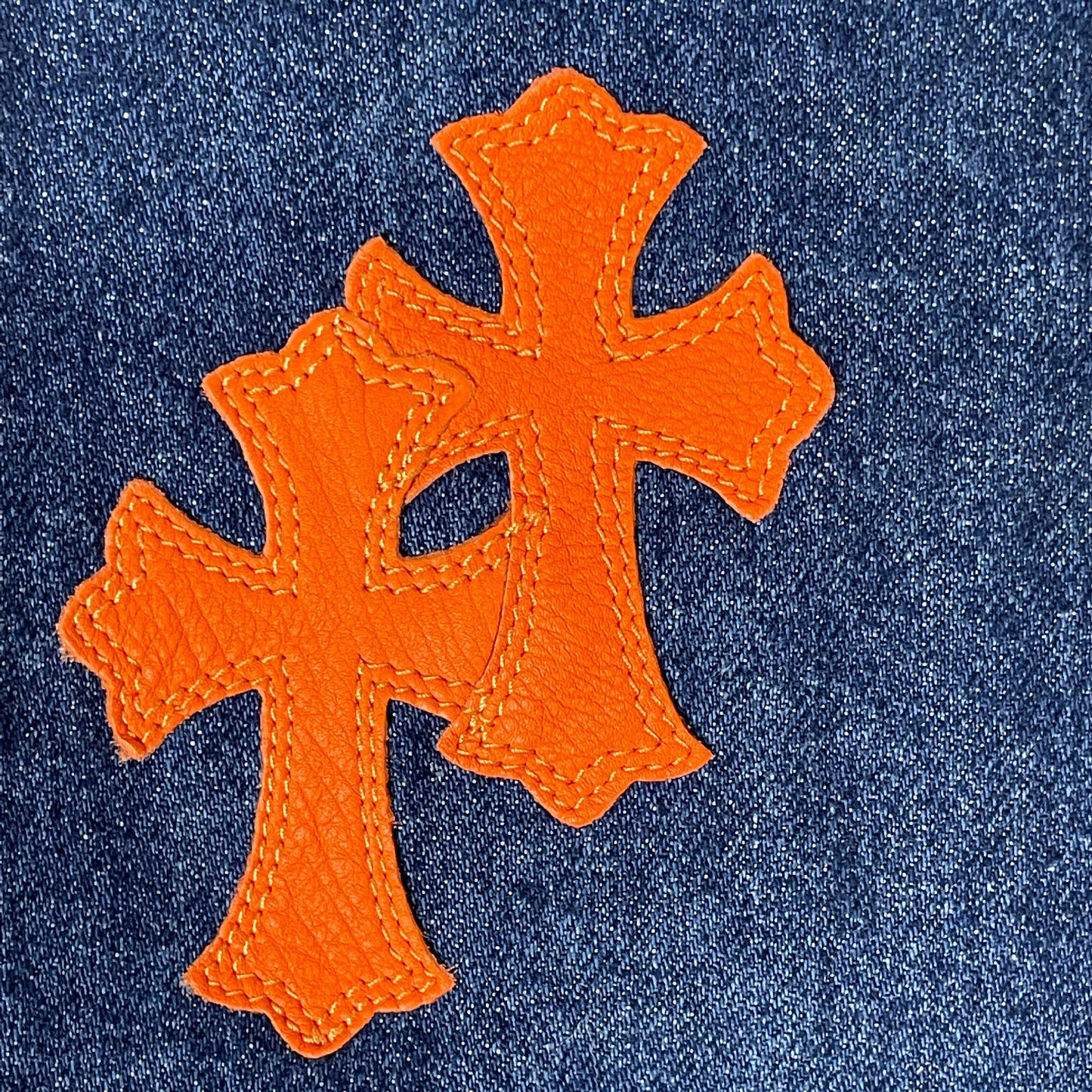 1/1 Art Basel Miami Orange Cross Patch Jeans