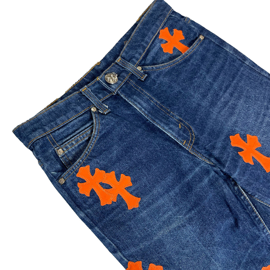 Chrome Hearts 1/1 Art Basel Miami Orange Cross Patch Jeans Verified YP Collective