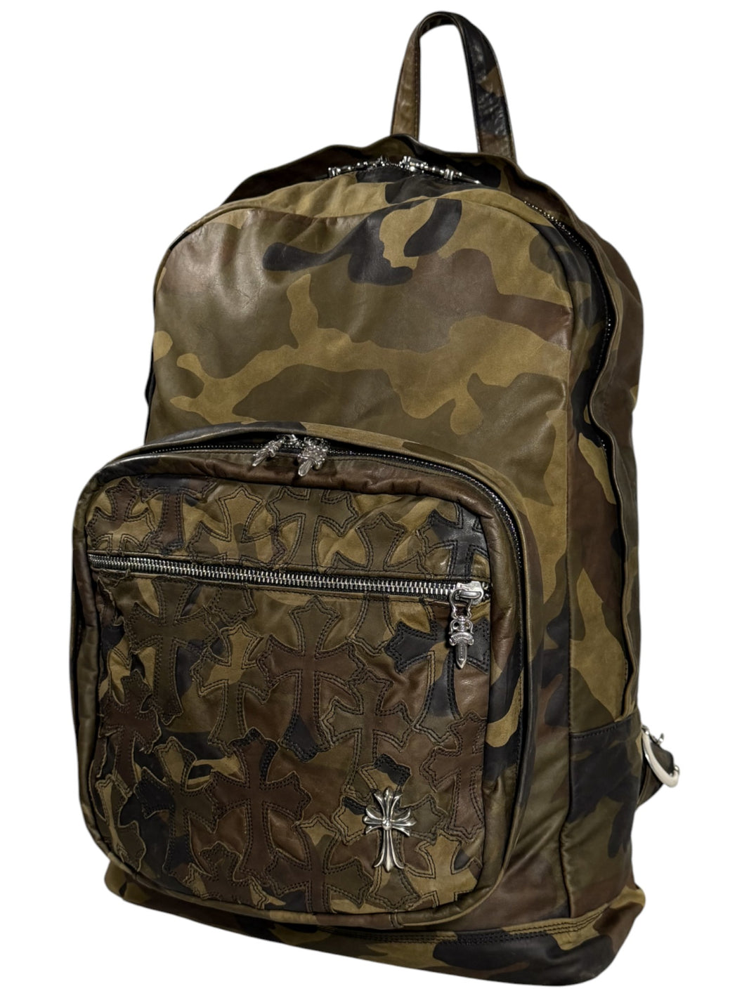 Chrome Hearts Camouflage Cross Patch 7th Grade Backpack Sterling Silver Hardware