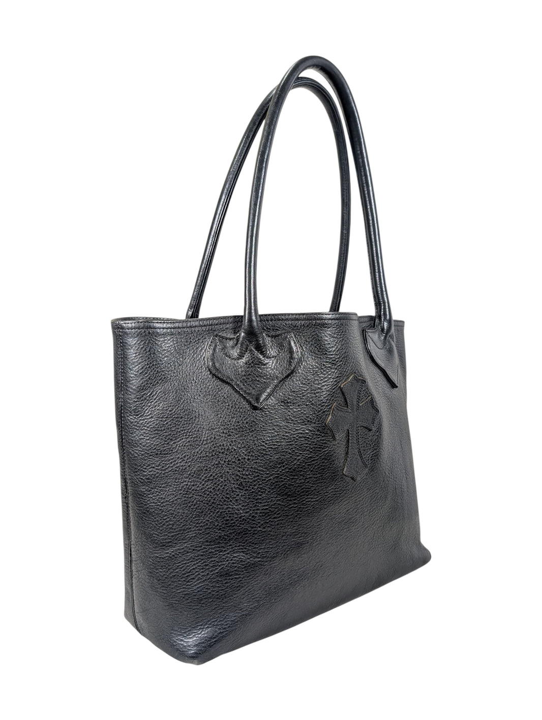 Chrome Hearts FS Tote Leather Cross Patch Black Quilted Bag Verified YP Collective