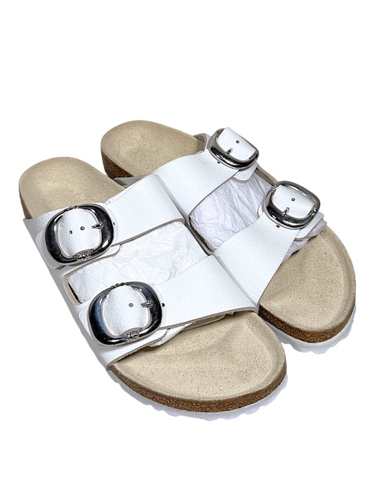 Chrome Hearts Birkenstock Arizona Sandals White Leather