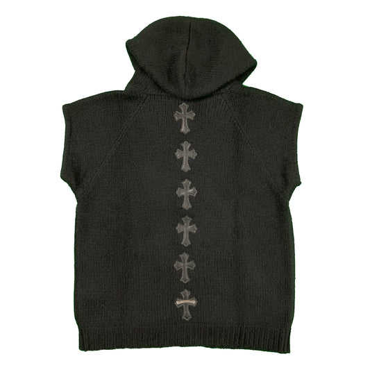 Chrome Hearts Sleeveless Cross Patch Cashmere Hoodie Vest Authentic Vests