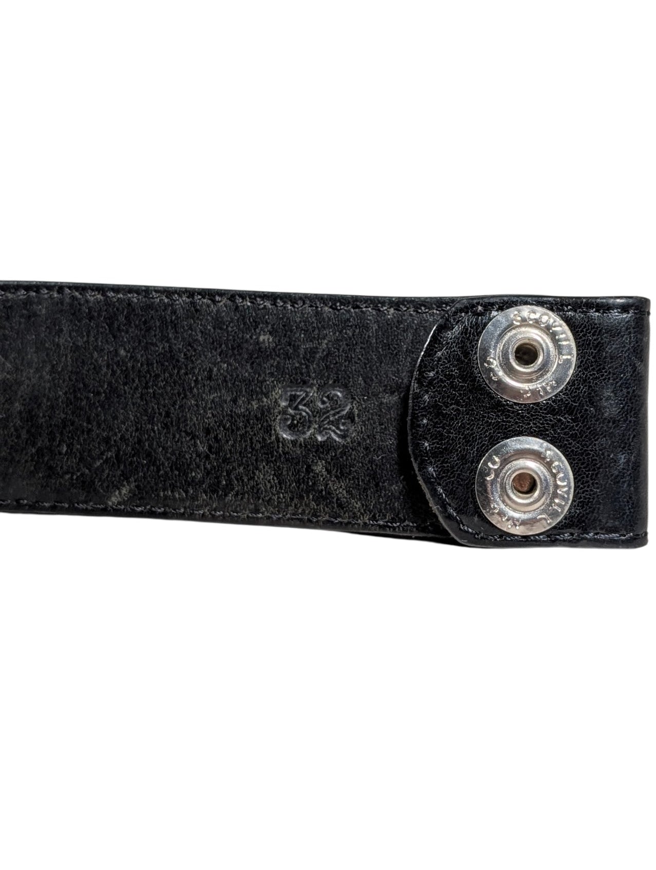 Black Leather CH Belt Strap