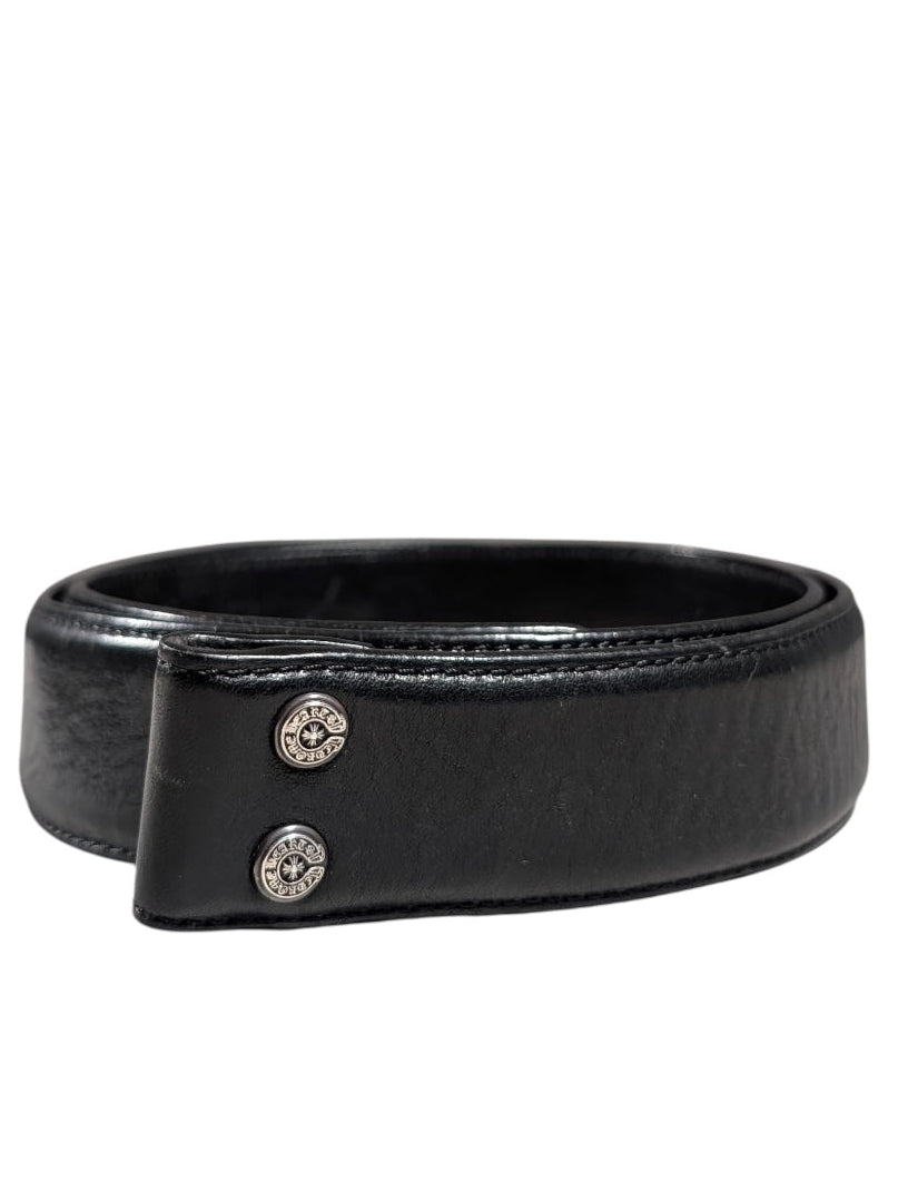 Black Leather CH Belt Strap
