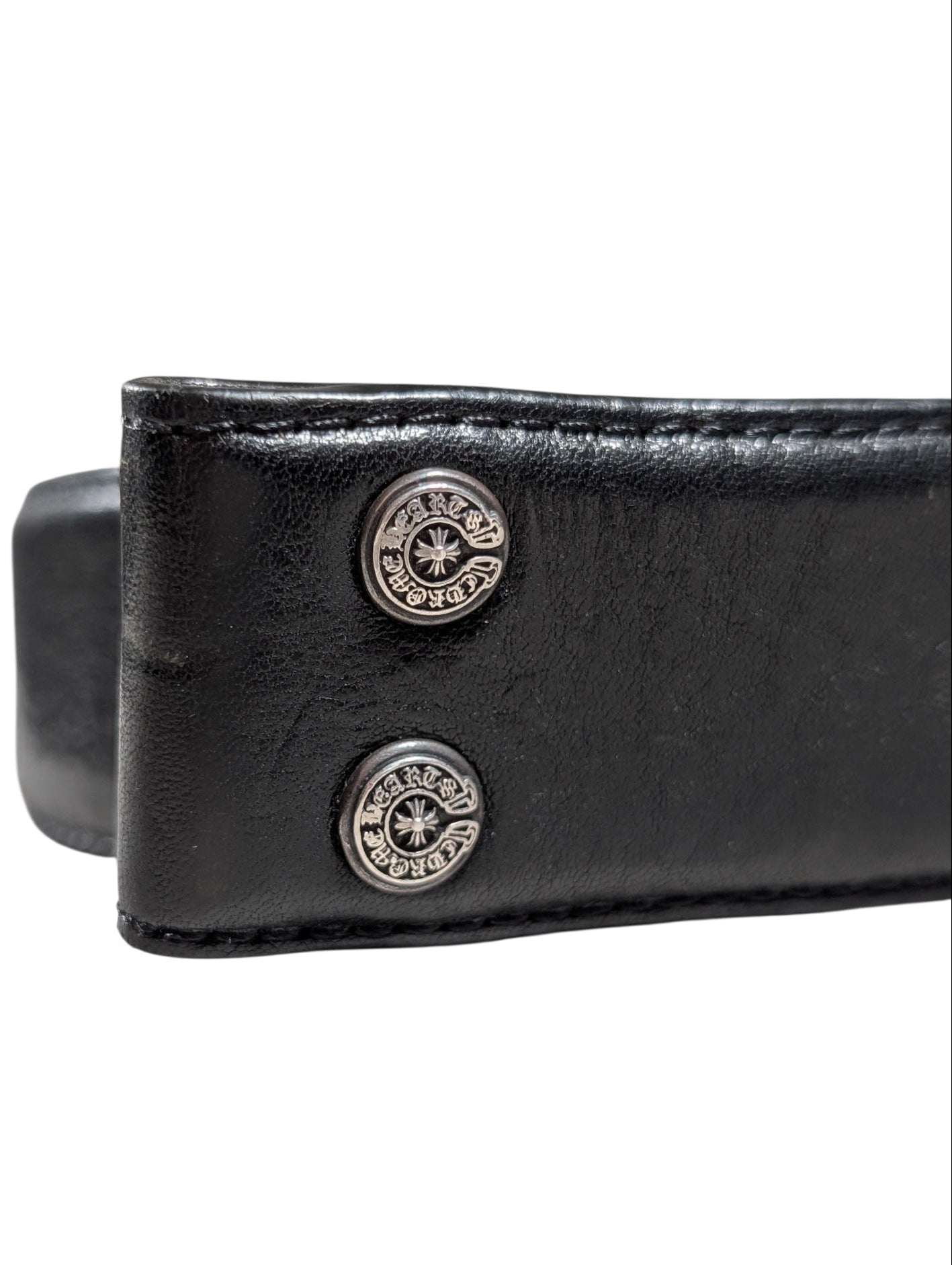 Black Leather CH Belt Strap