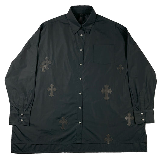 Chrome Hearts Mahal Kita Cross Patch Oversized Shirt Authentic Shirts