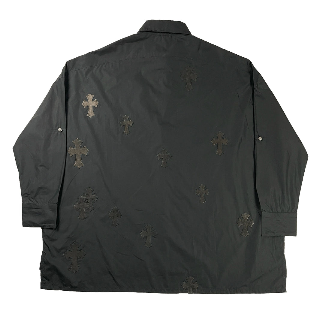 Chrome Hearts Mahal Kita Cross Patch Oversized Shirt Sterling Silver Hardware