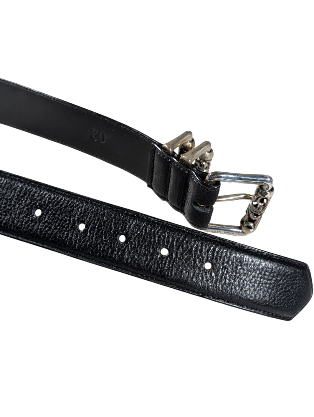Chrome Hearts Roller Belt Black Sterling Silver Hardware