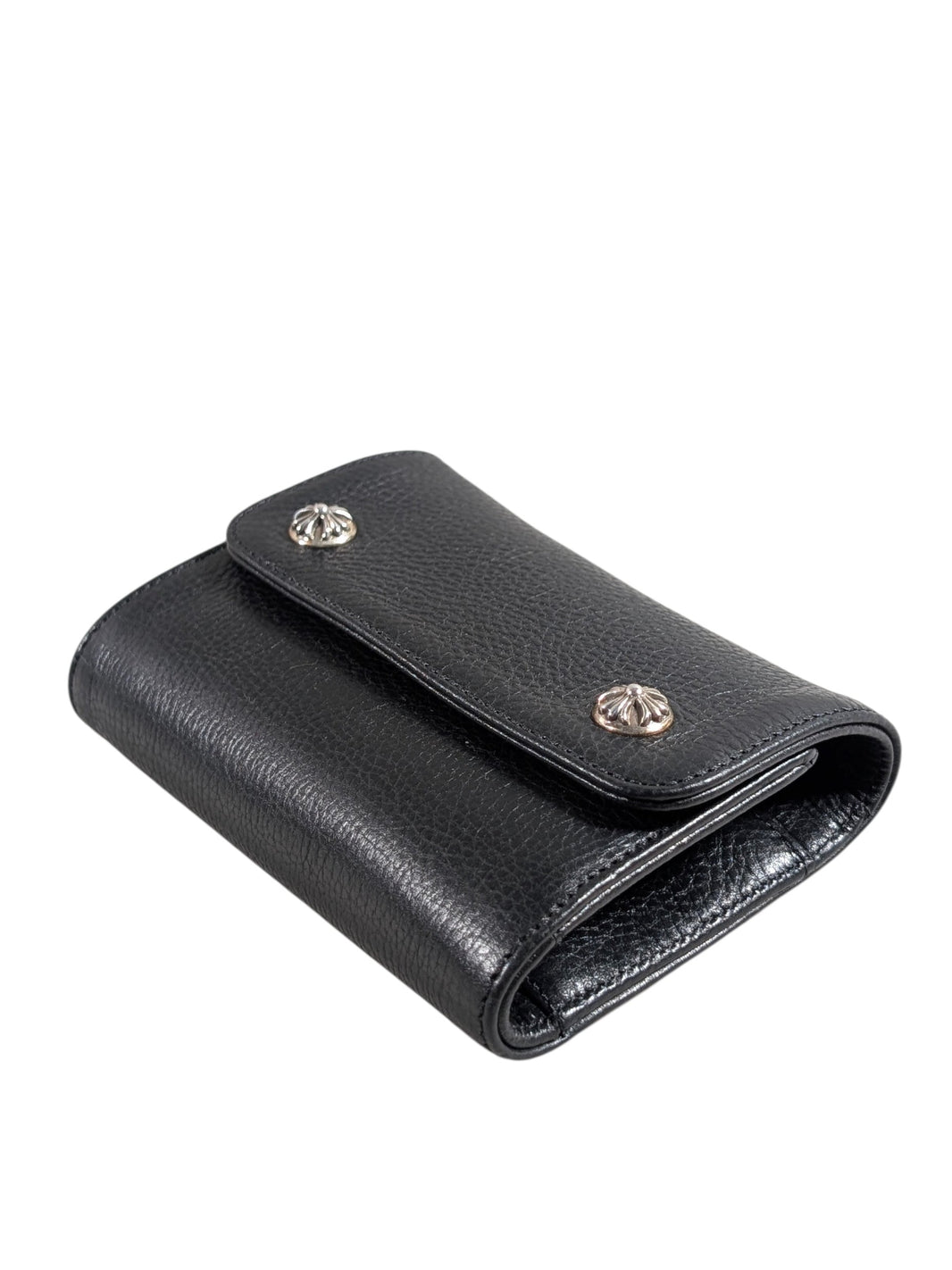 Chrome Hearts Mini Wave Wallet Black Leather Verified YP Collective
