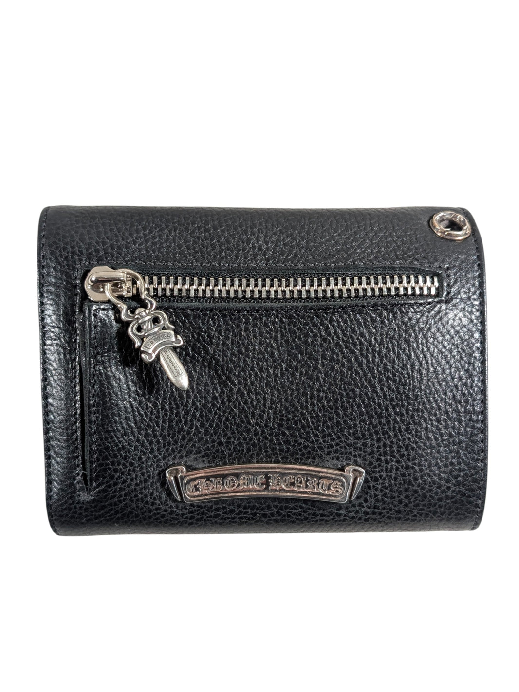 Chrome Hearts Mini Wave Wallet Black Leather Sterling Silver Hardware