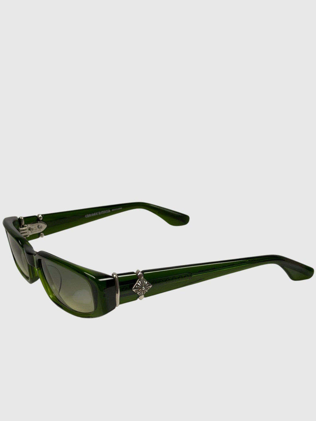 Green Acetate Chrome Hearts Sunglasses .925 Silver Plus Hardware