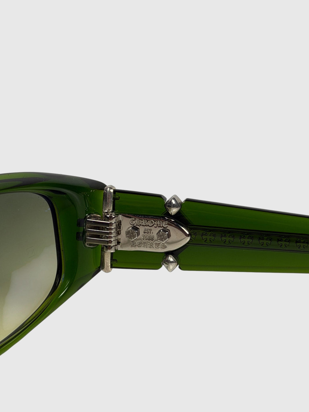 Silver Hinge Hardware Chrome Hearts Green Blueher Eyewear