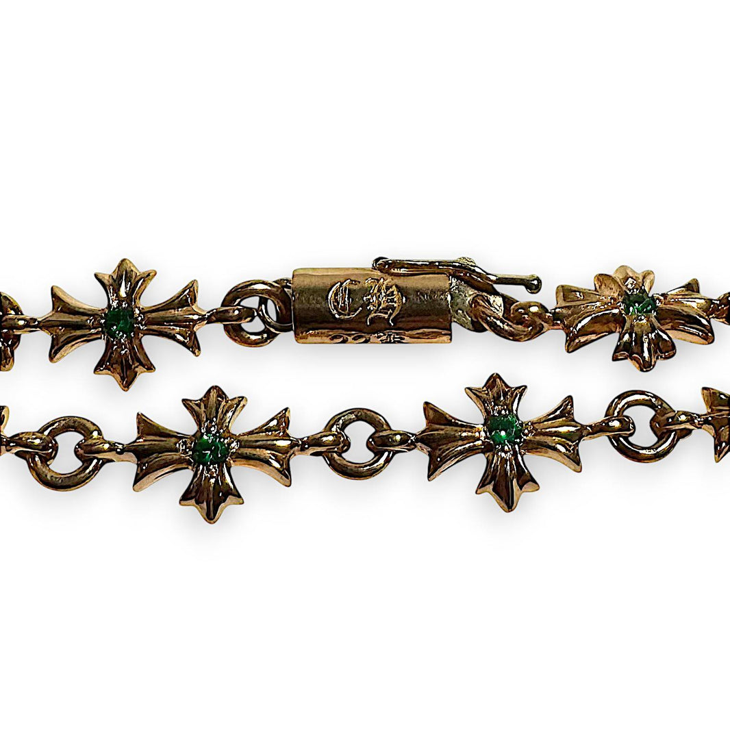Chrome Hearts 22k Gold Emerald Tiny E Bracelet Archival