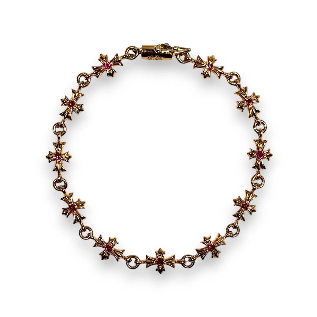 22k Gold Ruby Tiny E Bracelet