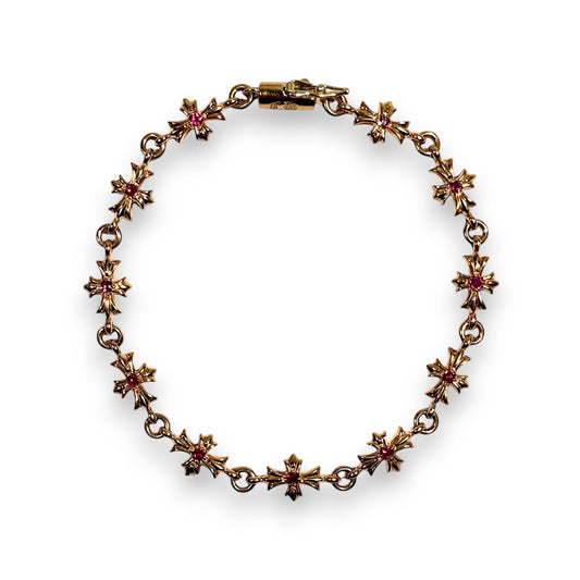 Chrome Hearts 22k Gold Ruby Tiny E Bracelet Authentic Bracelets