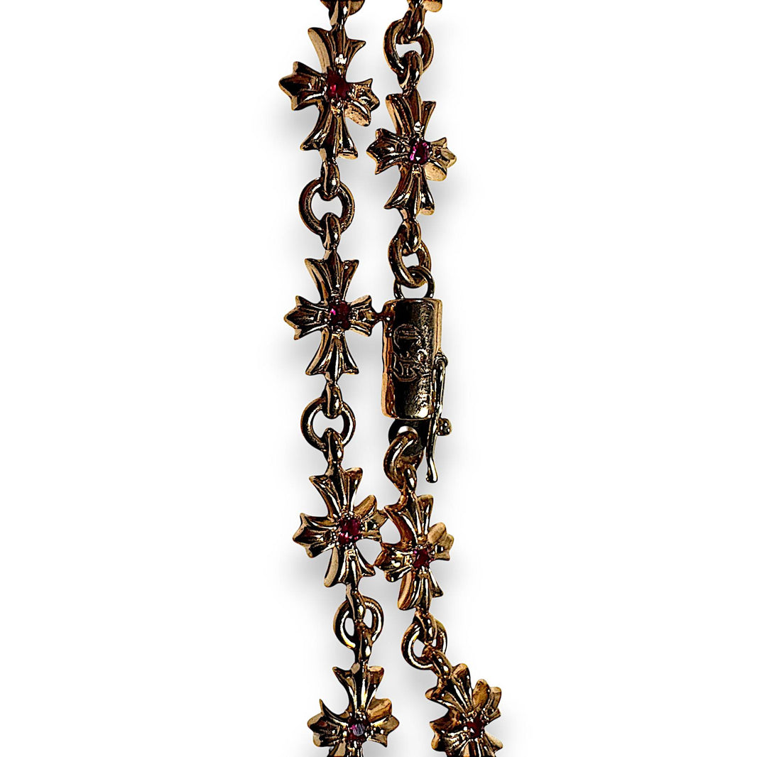 Chrome Hearts 22k Gold Ruby Tiny E Bracelet Archival