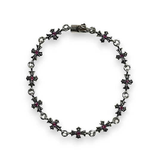 Chrome Hearts Pink Sapphire Tiny E Bracelet Authentic Bracelets