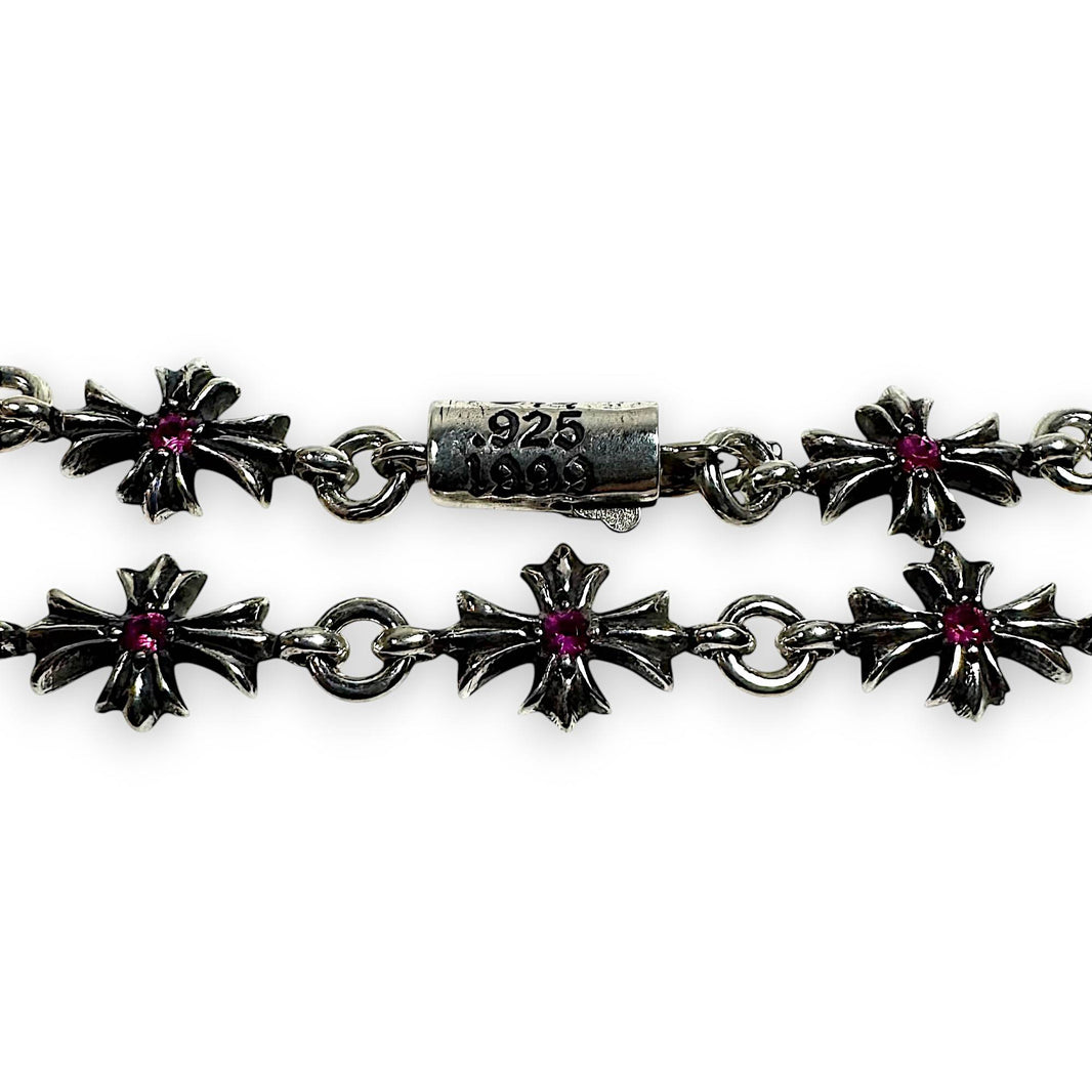 Chrome Hearts Pink Sapphire Tiny E Bracelet Authenticated Designer