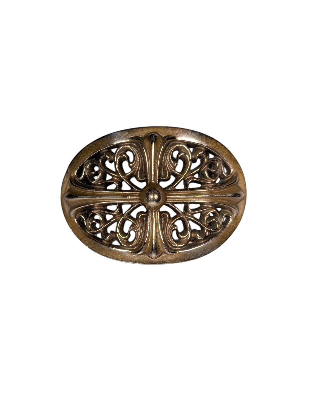 Bronze Oval Cross Belt Buckle