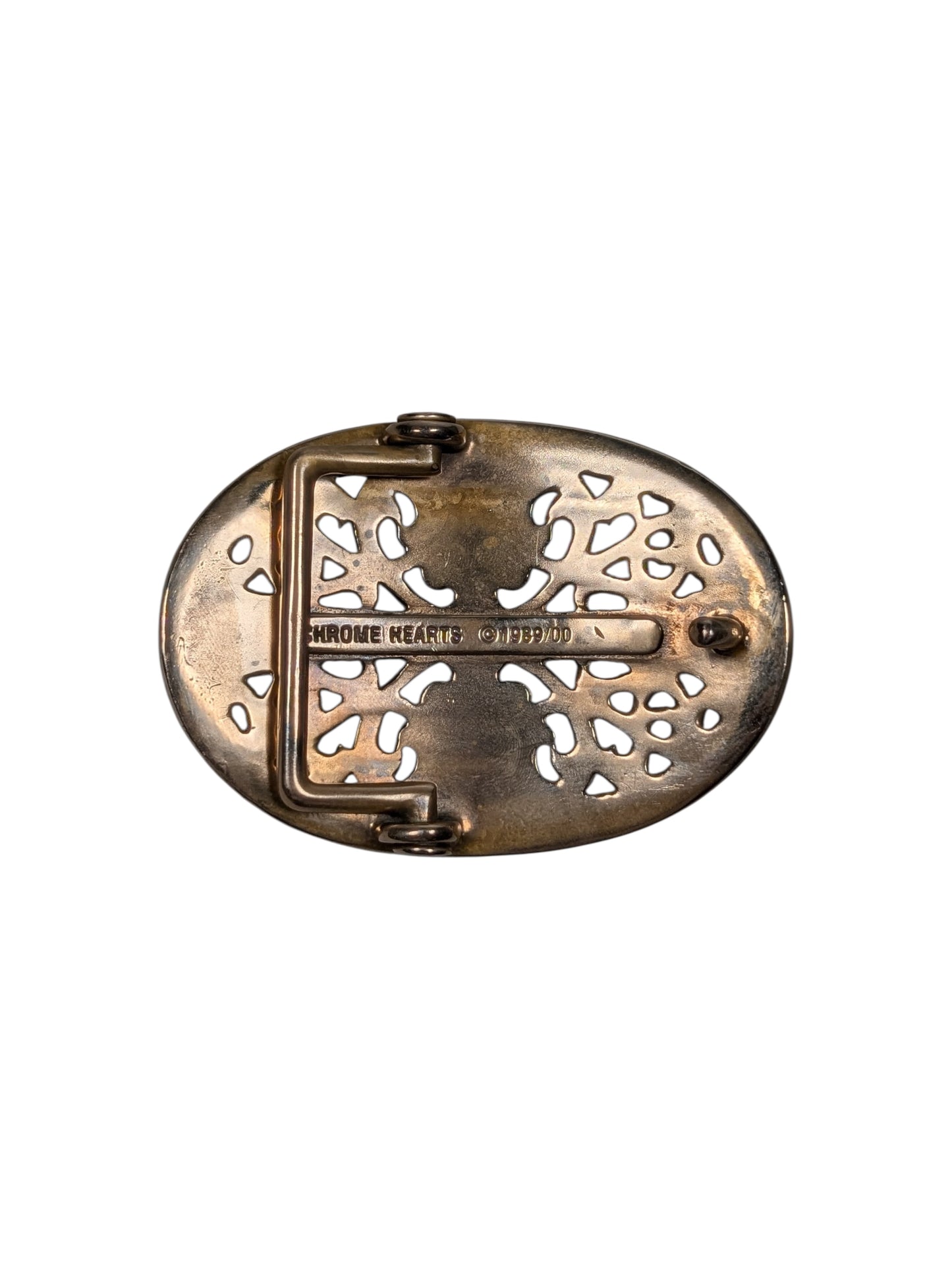 Bronze Oval Cross Belt Buckle
