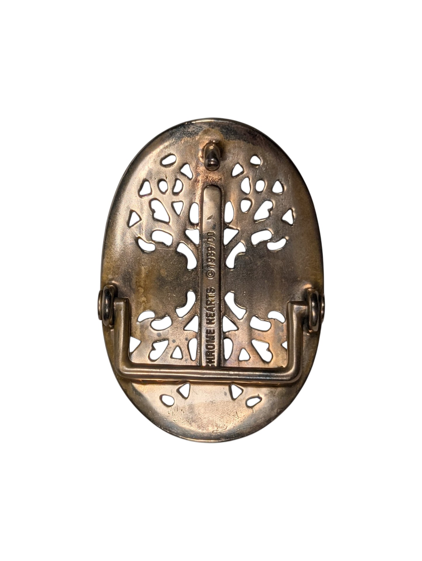 Bronze Oval Cross Belt Buckle
