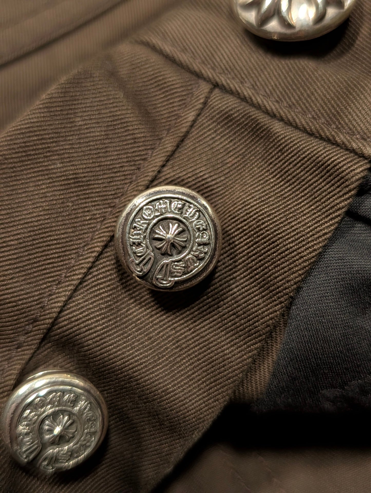 Brown Orange Cross Patch Carpenter Pants Double Knee