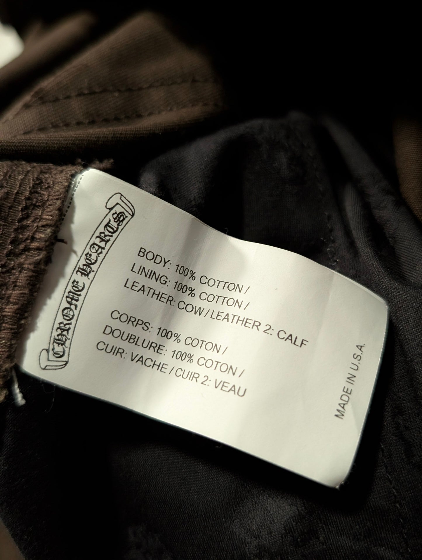 Brown Orange Cross Patch Carpenter Pants Double Knee