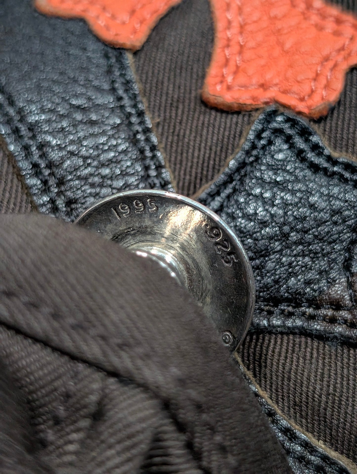 Brown Orange Cross Patch Carpenter Pants Double Knee