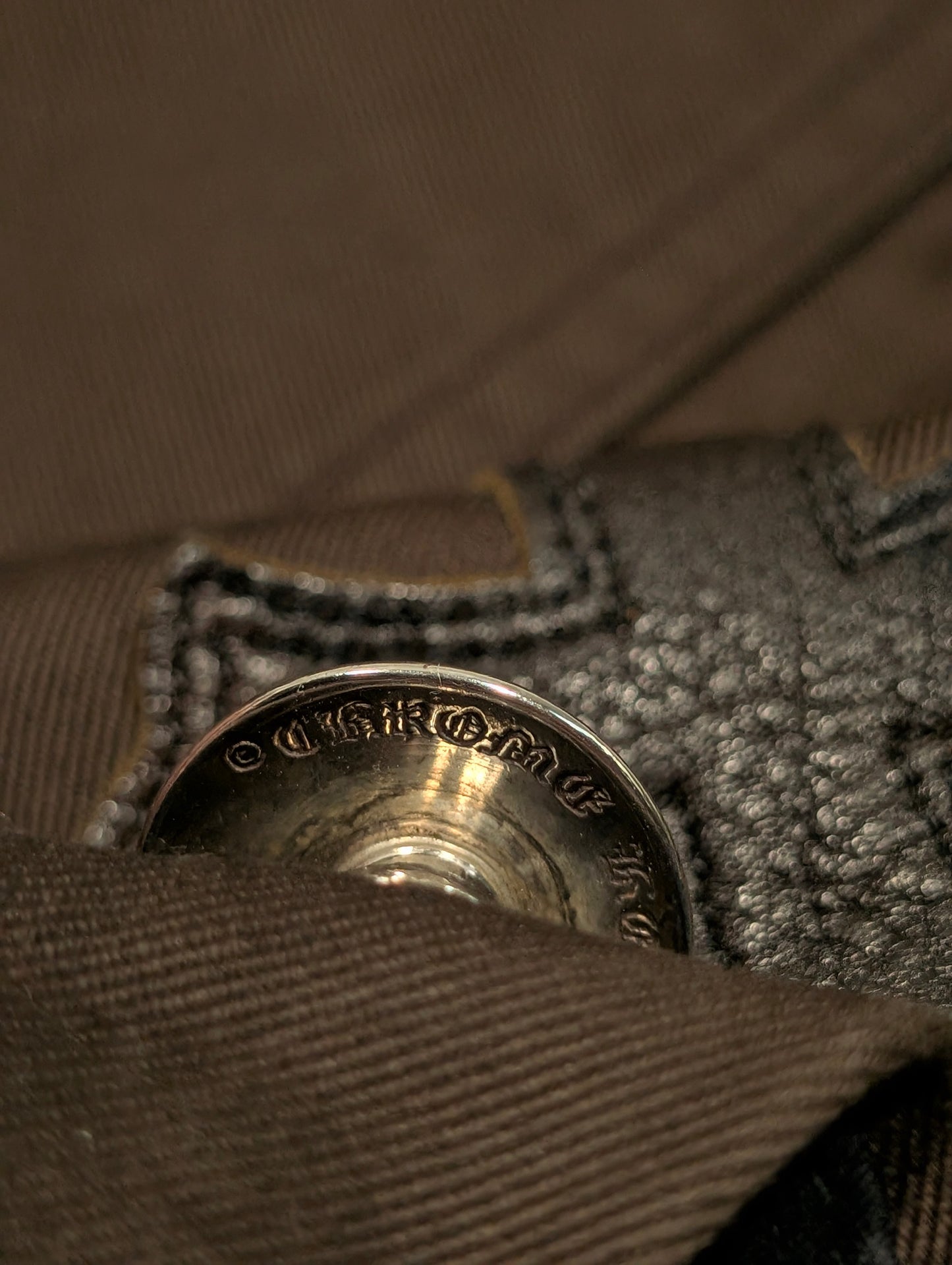 Brown Orange Cross Patch Carpenter Pants Double Knee