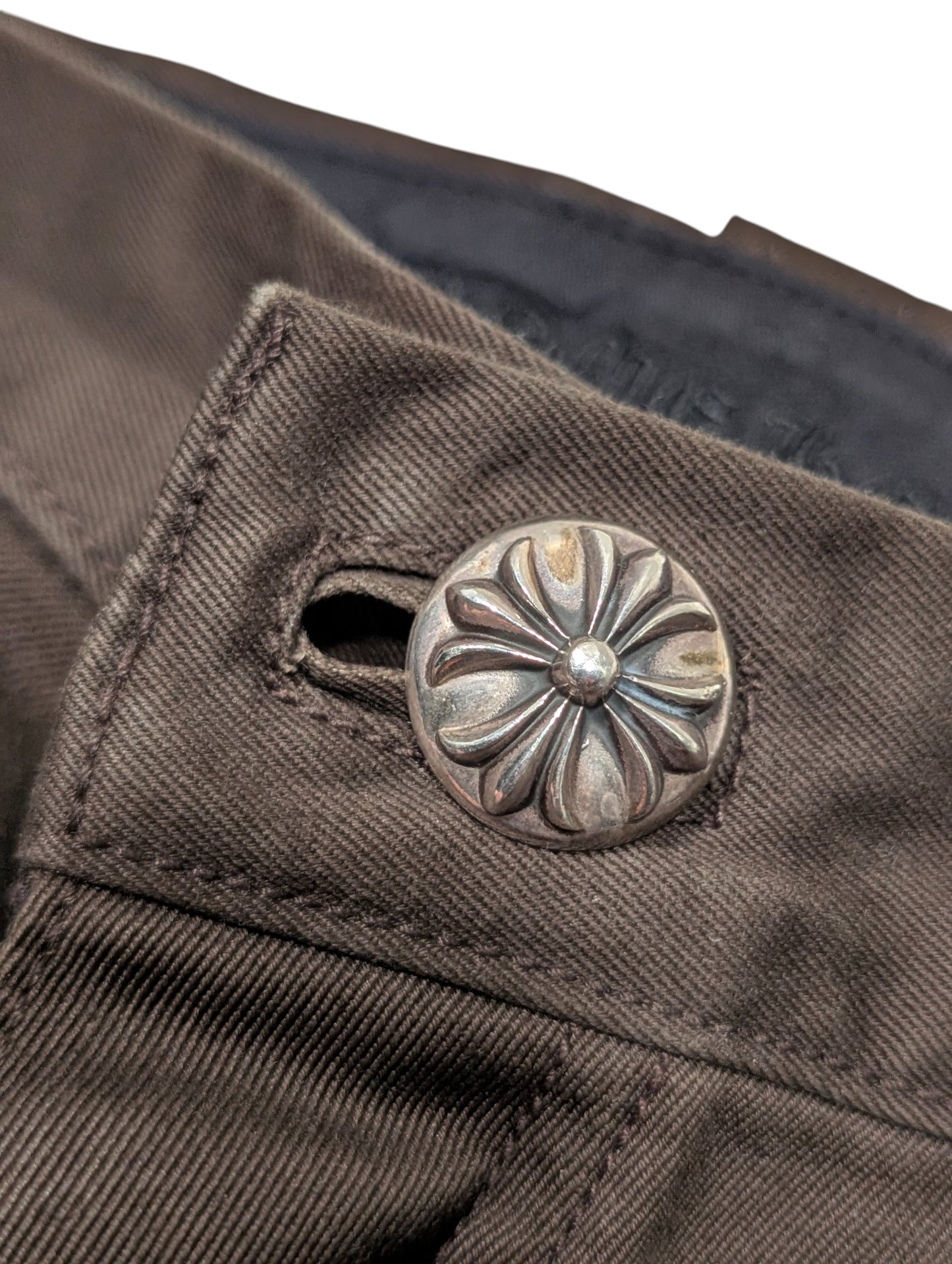 Brown Orange Cross Patch Carpenter Pants Double Knee