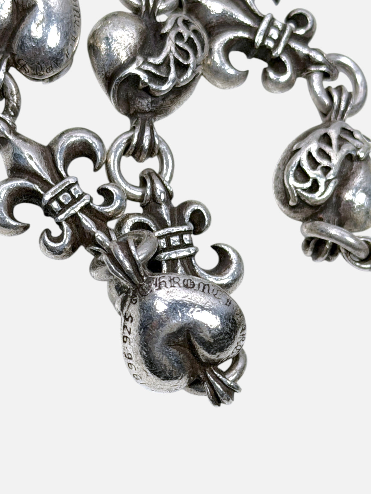 Heart Link Chrome Hearts Wallet Chain Silver Fleur Patina