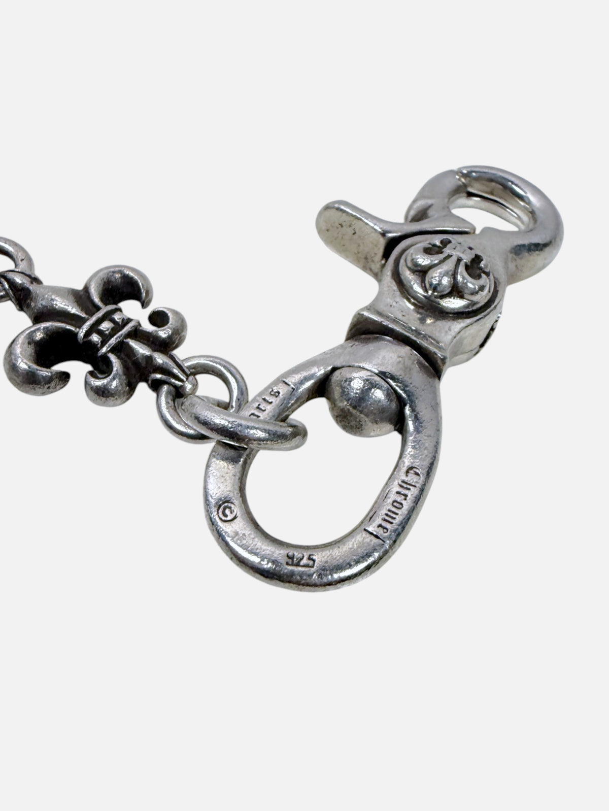 Swivel Lobster Clasp Chrome Hearts BS Fleur Vine Heart Chain