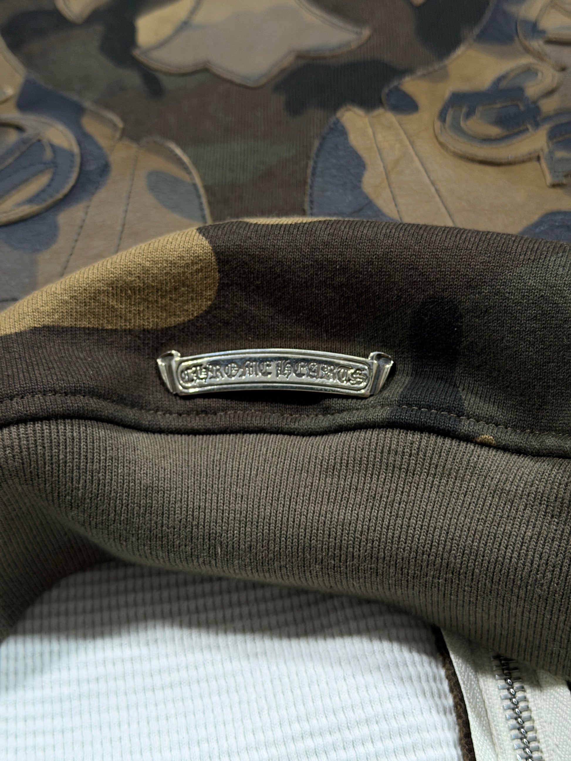 Chrome Hearts Camo Hoodie Leather Patches Made in USA
