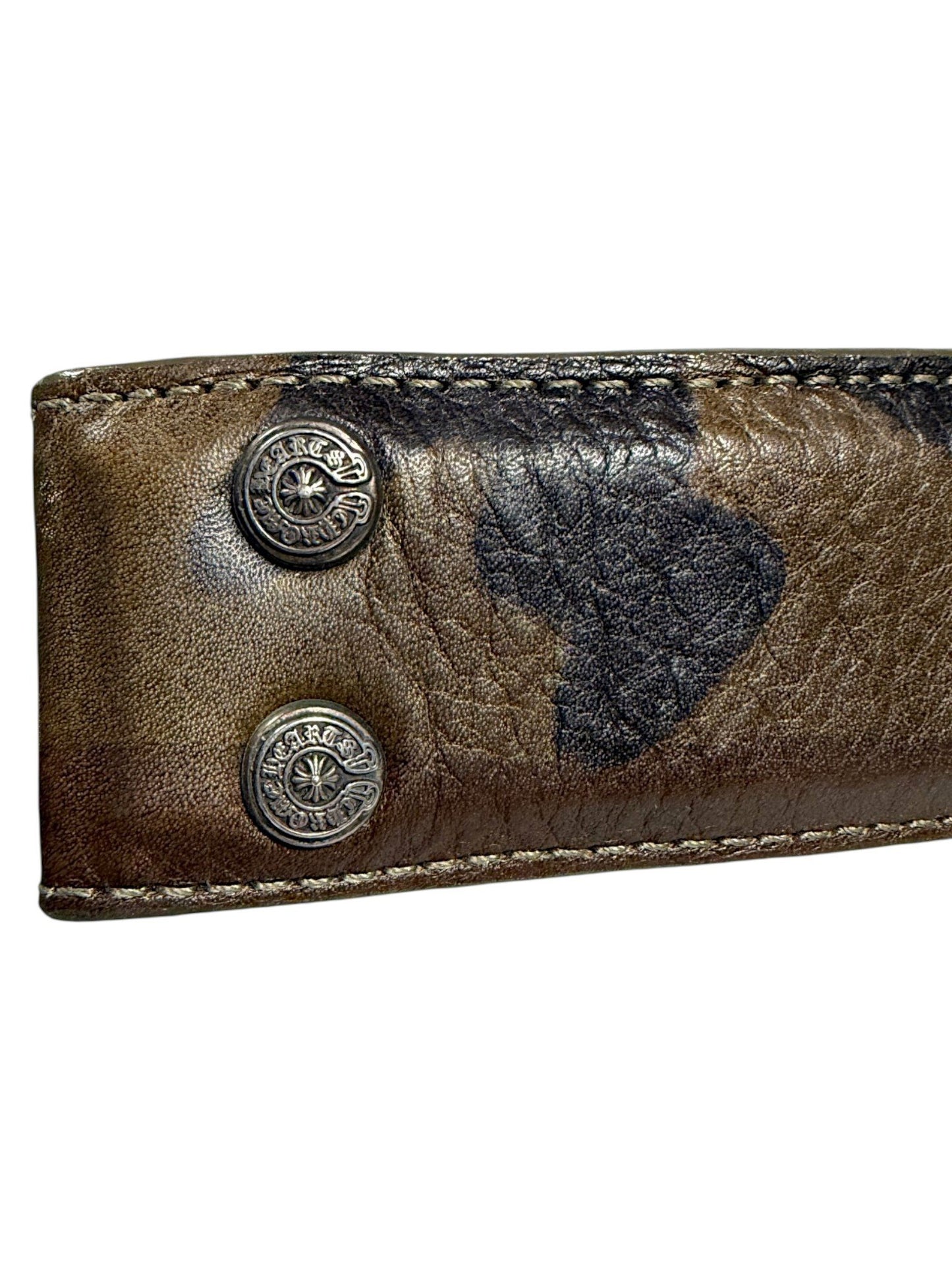 Chrome Hearts Scroll Snap Hardware Brown Camo Belt Strap