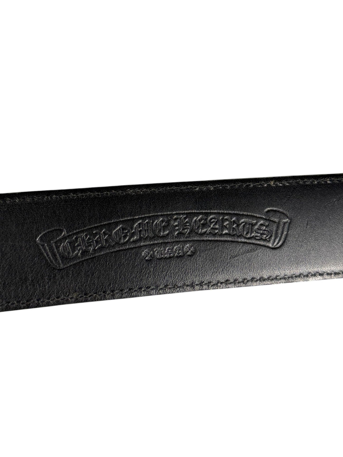 Chrome Hearts Debossed Logo Black Leather Belt Interior