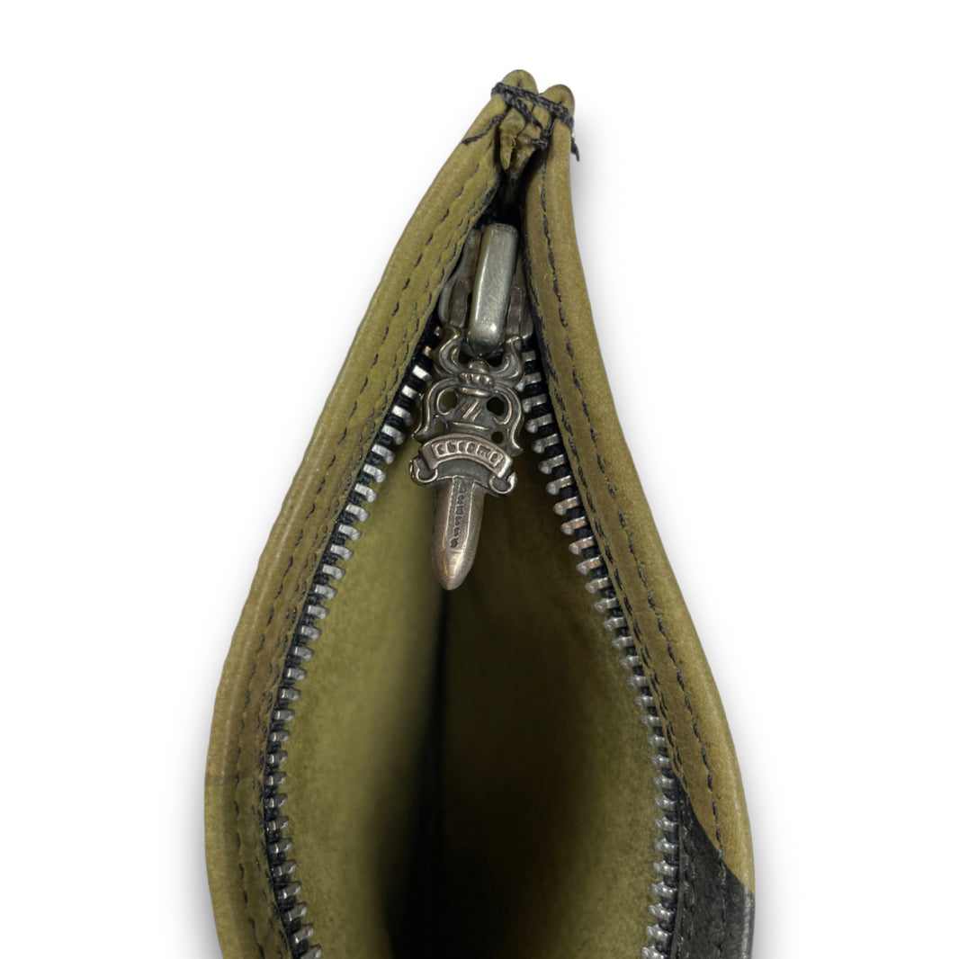 Chrome Hearts Camoflauge Leather Zipper Pouch Wallet Sterling Silver Hardware