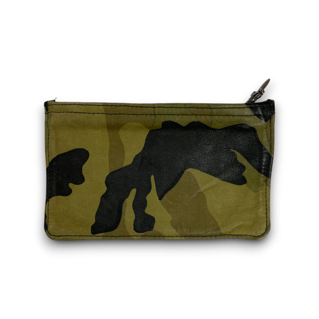 Camoflauge Leather Zipper Pouch Wallet