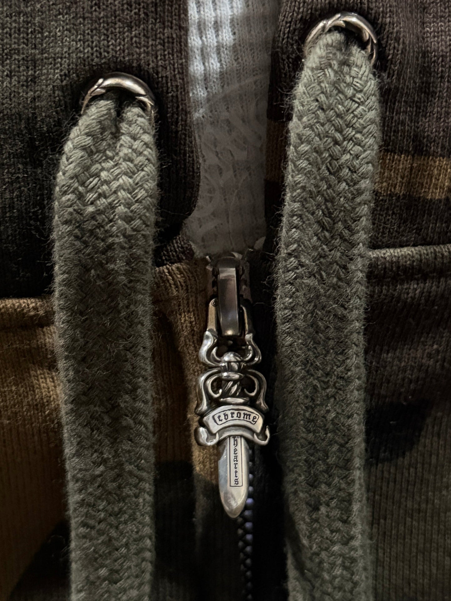 Chrome Hearts Camo Cross Patch Zip Hoodie Thermal Lined