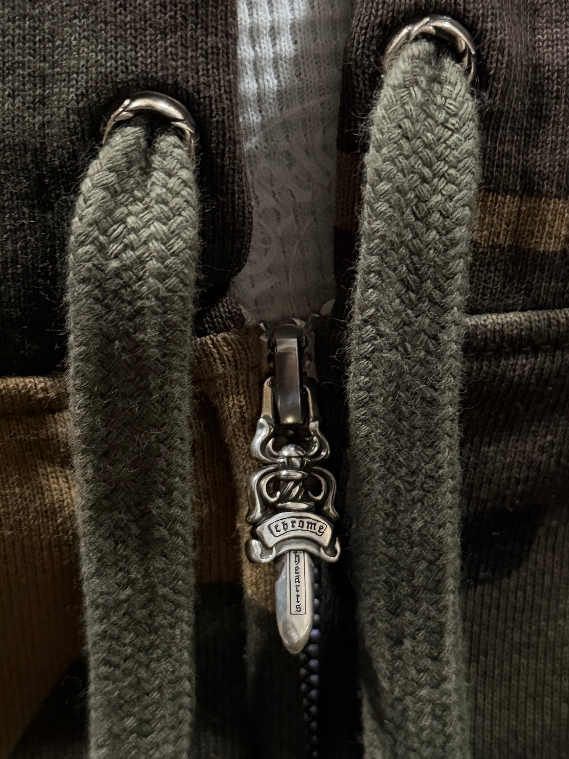 Chrome Hearts Camo Cross Patch Zip Hoodie Thermal Lined