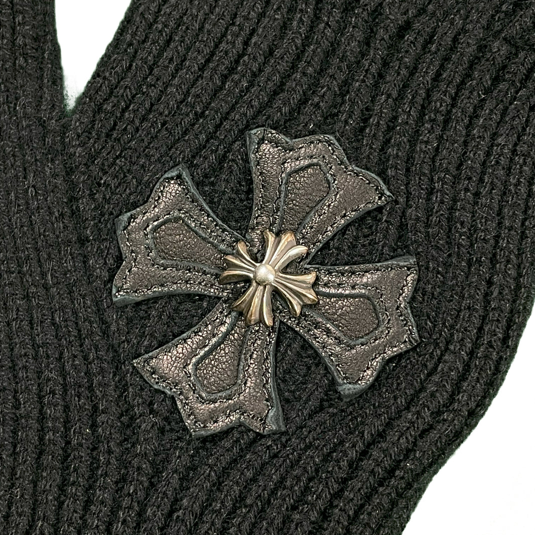 Chrome Hearts Cashmere Plus Patch Fingerless Gloves "STICKY FINGERLESS" Verified YP Collective