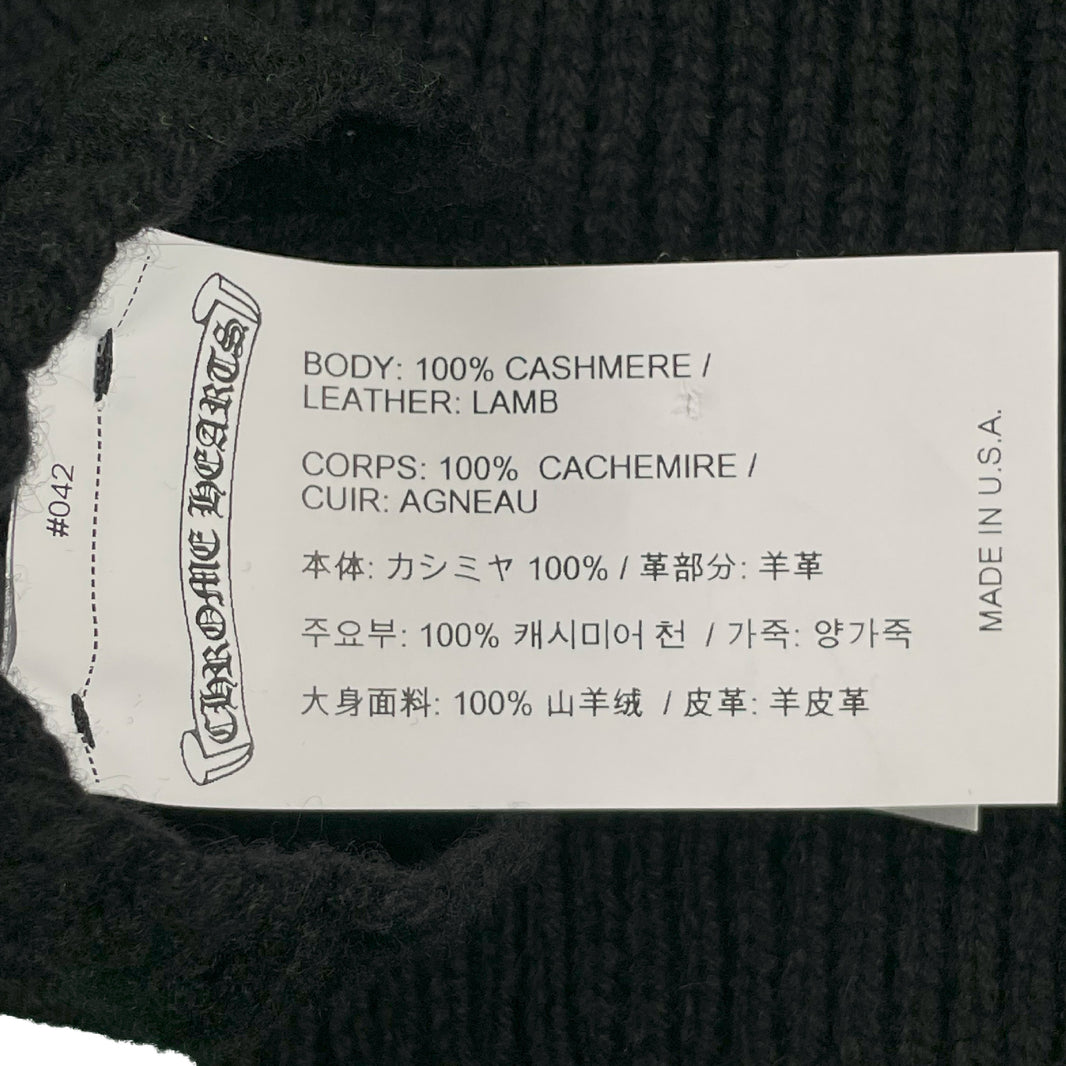 Chrome Hearts Cashmere Plus Patch Fingerless Gloves "STICKY FINGERLESS" Authenticated Designer
