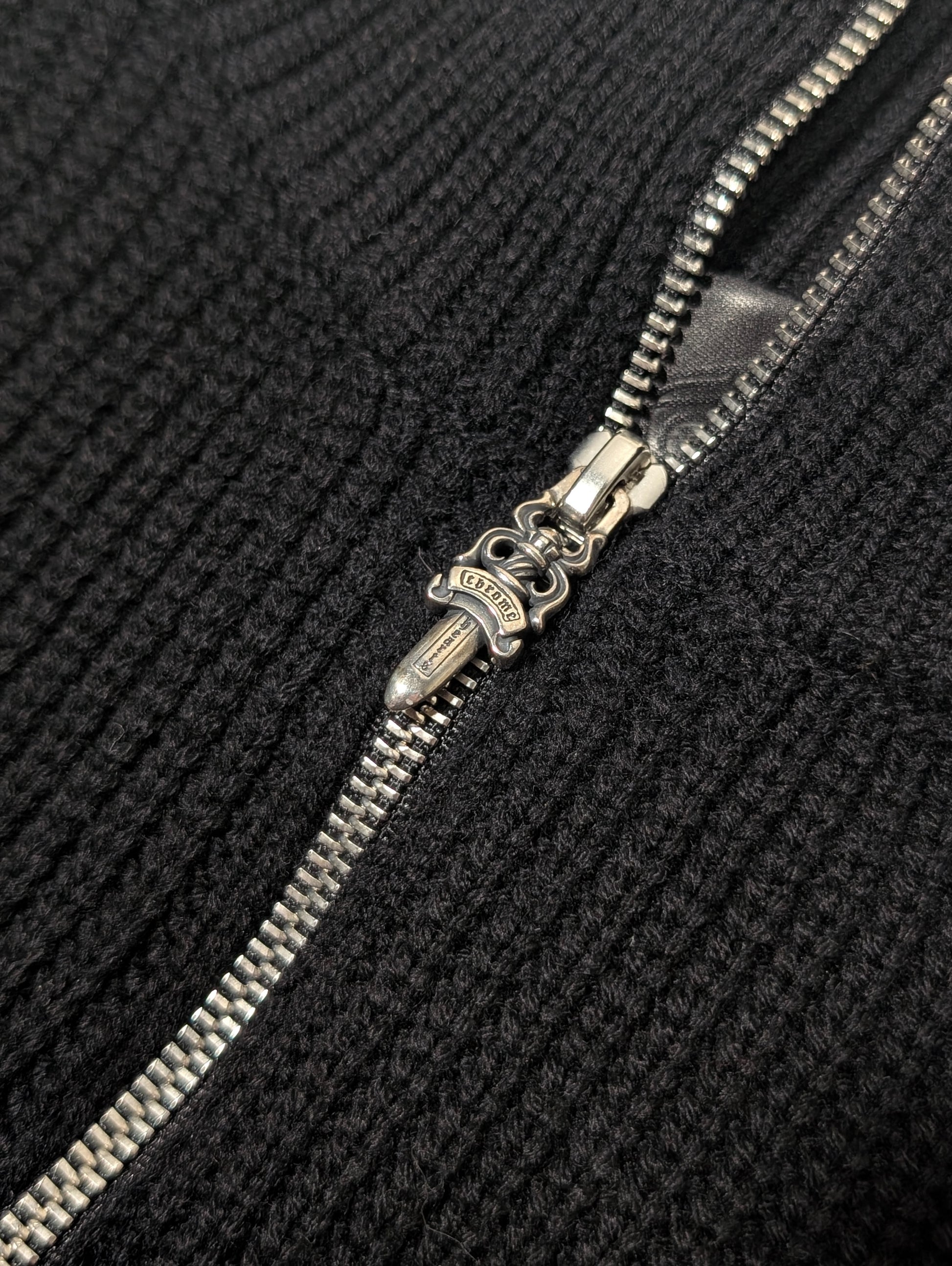 chrome hearts triple cross quarter zip