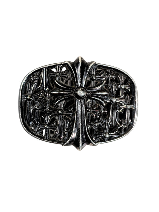 chrome hearts cemetery cross buckle black rhodium silver front belt buckle rare collectible