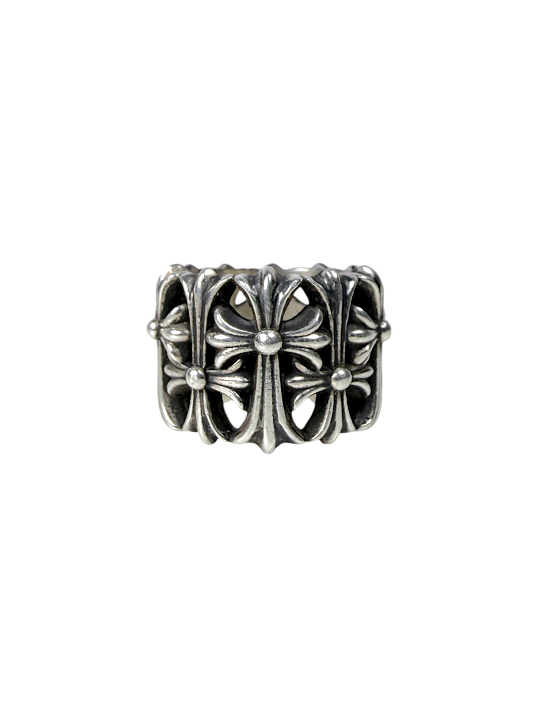Sterling Silver Cemetery Ring Chrome Hearts Cross Band